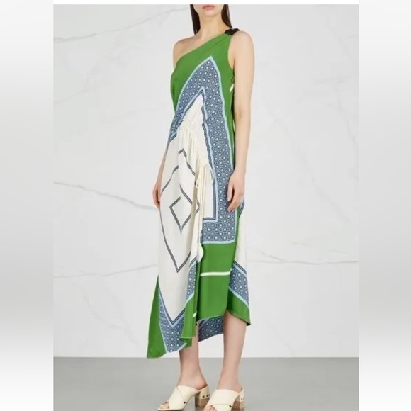 TORY BURCH SLOANE DRESS 46820 Light Chambray Octagon Square size 2 NWT - Picture 8 of 15